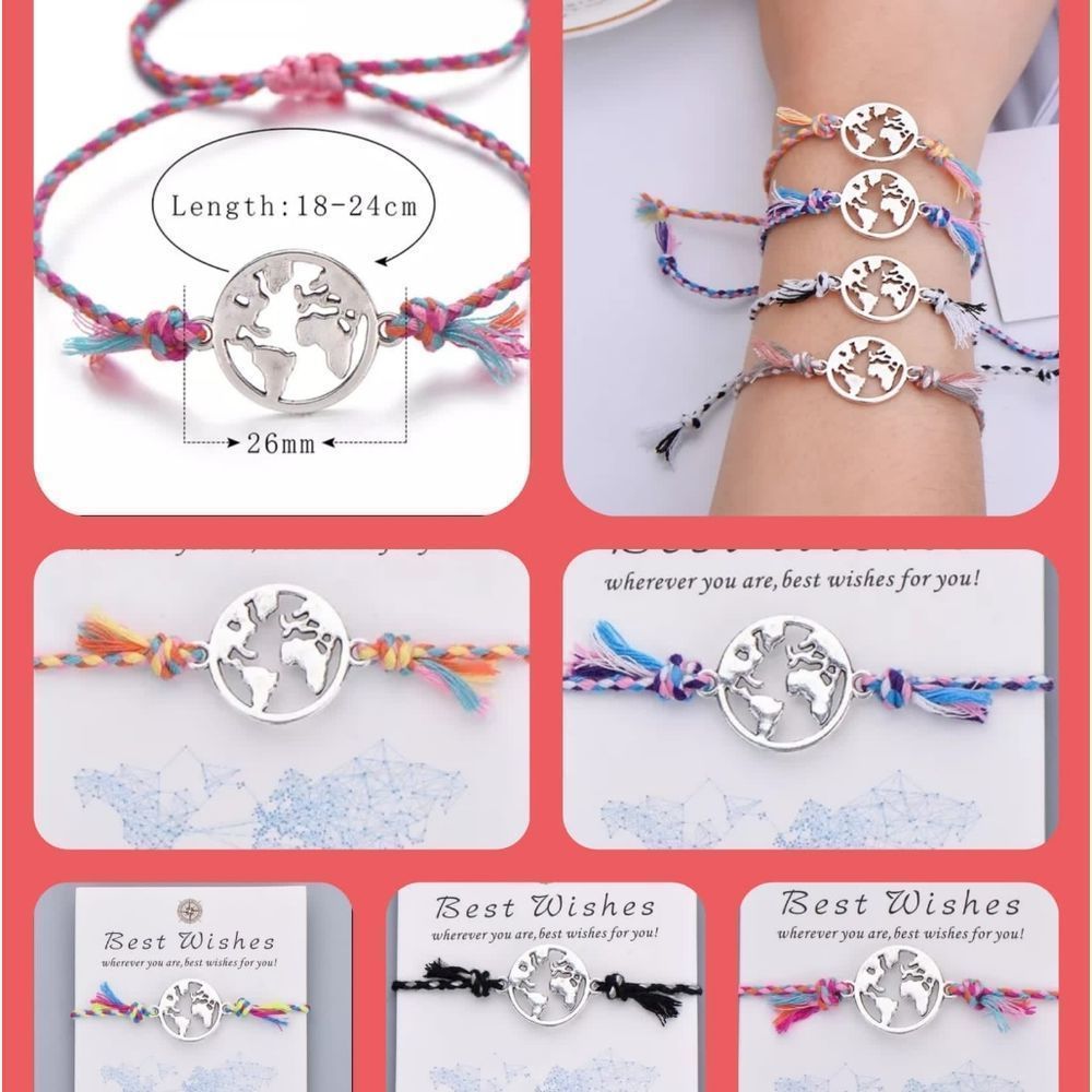 Pipitree Colorful Braided Rope Charm Bracelet Best